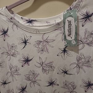 Ultrasofts By National Womens 2XL Flowerly 3/4 Sleeve Top NWT